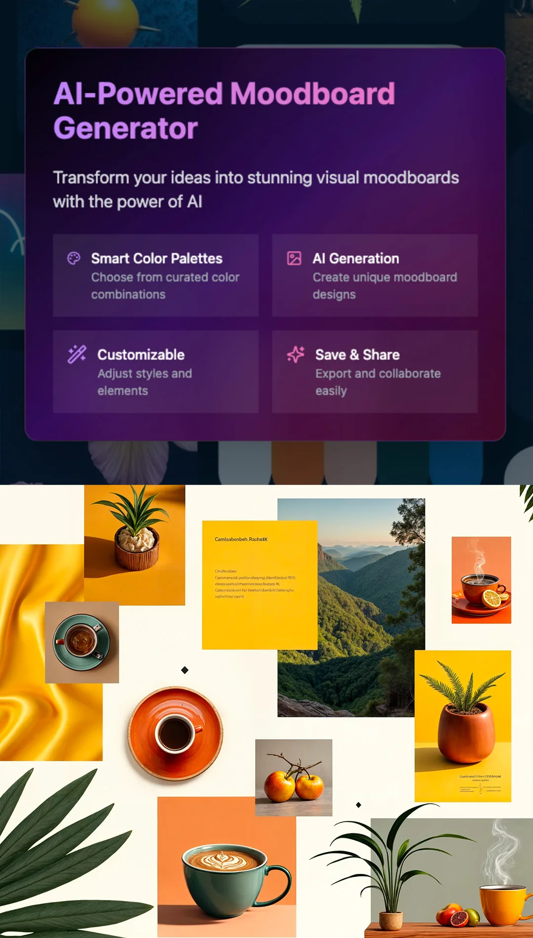 Moodcraft · AI-powered moodboard generator interface